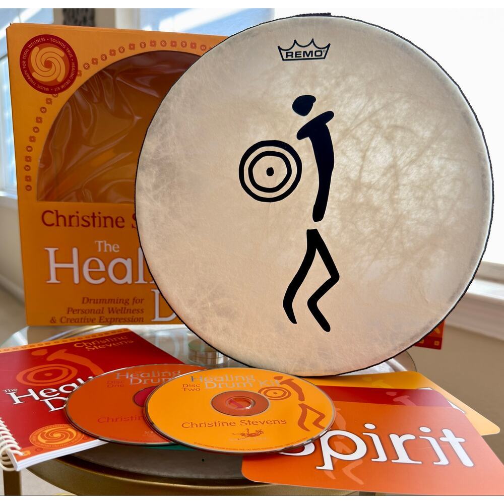 Christine Stevens Healing Drum Kit Complete Unused Remo Drum CDs Cards Box